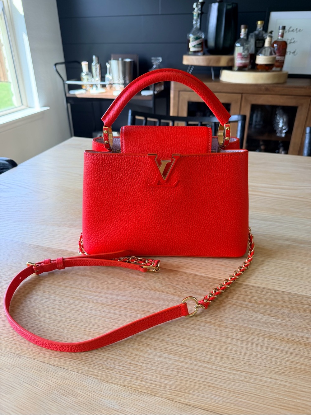 Louis Vuitton Red Capucines BB Mini Top Handle Bag